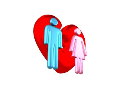 Divorce Symbol v1 010 Low-poly 3D model