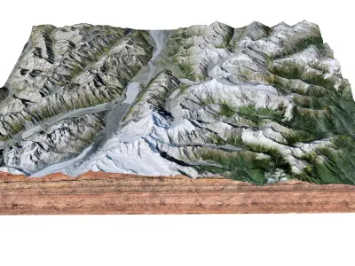 Aoraki Mount Cook New Zealand 3D model