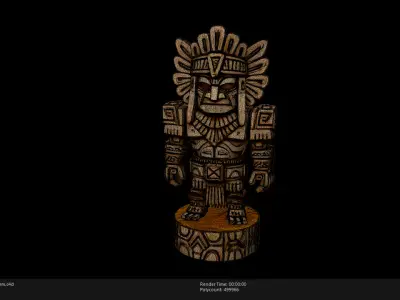 High Poly Stylized Totem 3D model