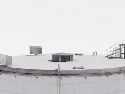 Oil Tank - Refinery  Low-poly 3D model