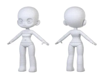 Chloe basemesh Low-poly 3D model