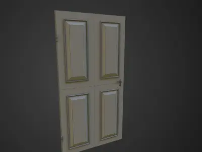 Wood old door Low-poly 3D model
