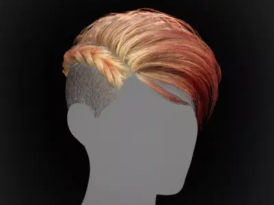 Cyberpunk Hair for Games Low-poly 3D model
