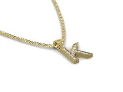 Pendant K letter with lights 3D print model