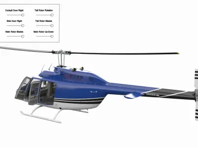  Bell 206B5 JetRanger Helicopter Rigged 