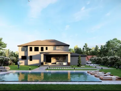  3D Exterior Scene 3D model design garden and landscape 3D model 14