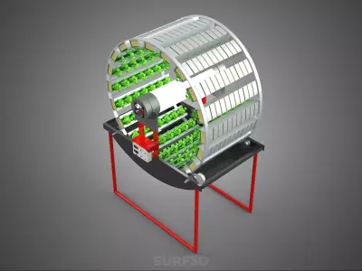 IOT CONTROL ROTARY HYDROPONIC GARDEN PLANT FARMING SYSTEM WHEEL 3D model