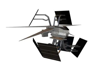 Cartoon Sci Fi Ship v2 002 Low-poly 3D model