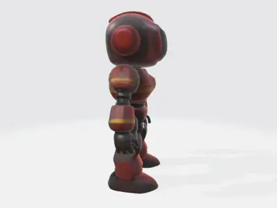 Lowpoly robot fireman Low-poly 3D model