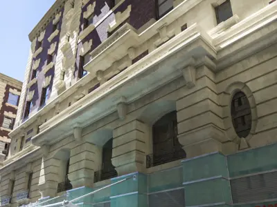 New York old building facade 3D model