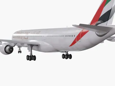  Emirates Airbus A330-200 Rigged for Maya 