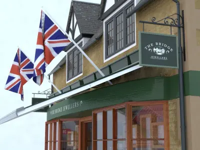 A Village Jewellery Shop Cottage 3D model