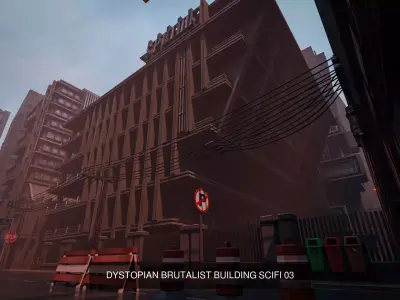 DYSTOPIAN BRUTALIST CITY DEMO FILE AND ALL ASSETS 3D Model Pack