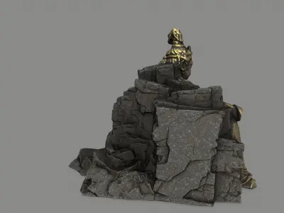rocks buddha gate  Low-poly 3D model