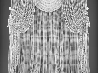 Curtain 3D Low-poly 3D model order