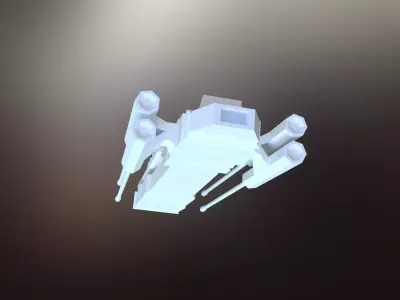 Sci-Fi War spaceship Low-poly 3D model
