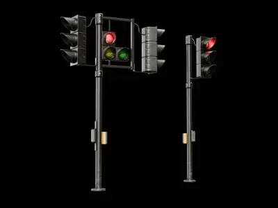 Traffic Lights Low-poly 3D model