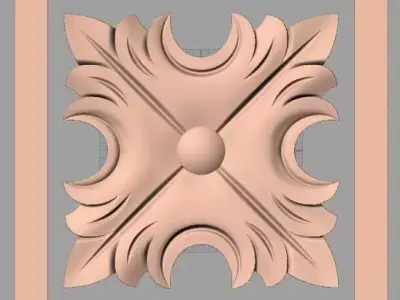 Furniture decoration round flower 3D STL model for CNC E884 3D model