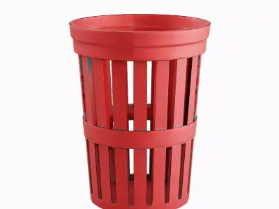 Street Trash Can 02 Low-poly 3D model