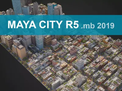 Realistic City R5 MAYA Low-poly 3D model