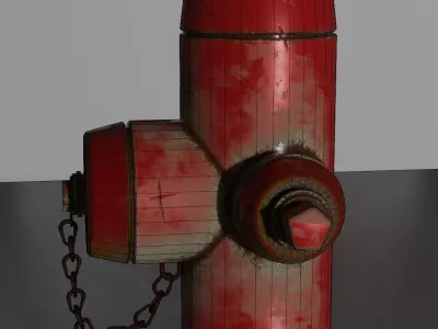 Fire Hydrant Low-poly 3D model