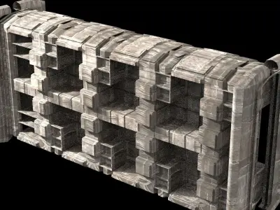 Sci Fi Brutalist Blocks 1 3D model