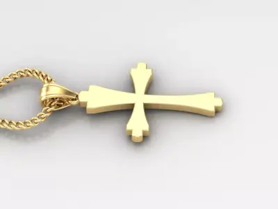 Light Gold 18K Cross Pendant 1CP023 3D print model buy
