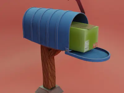 Stylized Mailbox Low-poly 3D model purchase