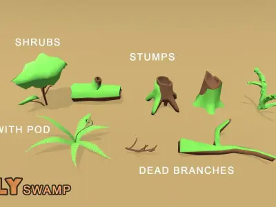 POLY Swamp Low-poly 3D model