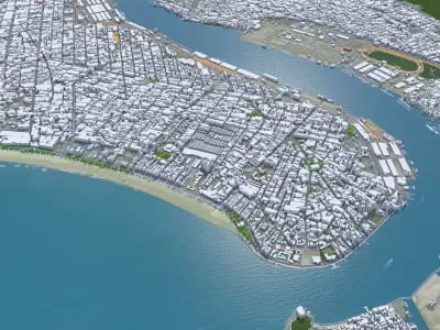 Baixada Santista Brazil Low-poly 3D model