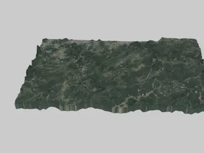 Okayama City Low-poly 3D model