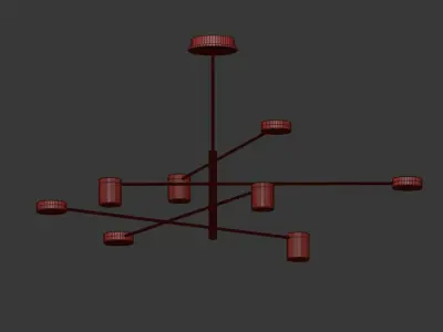 Sunshine Minimalist led ceiling chandelier Lampatron 3D model