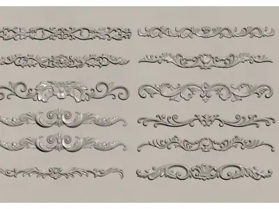 European-style carving 3D model