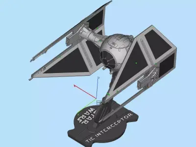 TIE INTERCEPTOR STAR WARS  3D print model