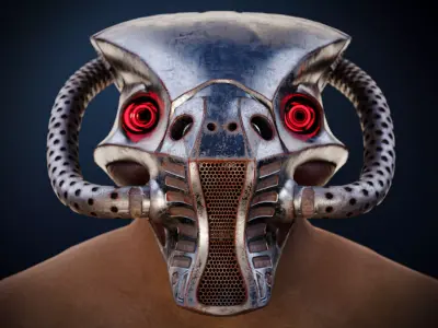 sci-fi helmet Low-poly 3D model