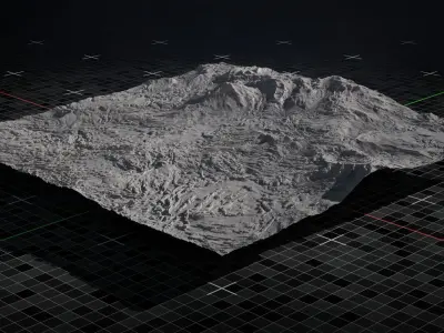 Volcano Terrain Flat Version 8 3D model