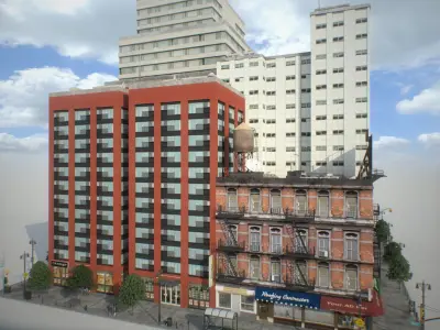 NYC Block Set 6 V2 Low-poly 3D model