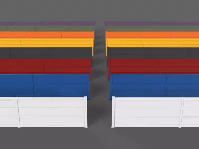 PBR Metal Fence 2 Low-poly 3D model