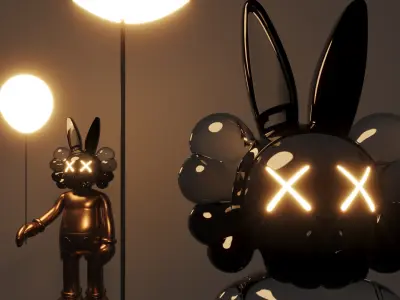 Kaws Standing Lamp 3D model 3D model