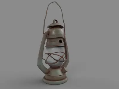 Oil lamp Low-poly 3D model