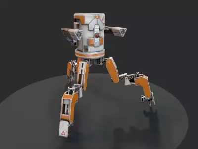 Three legged Mech Robot Low-poly 3D model