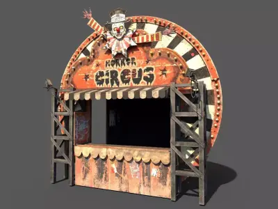 Old Horror Circus Stand 3D model