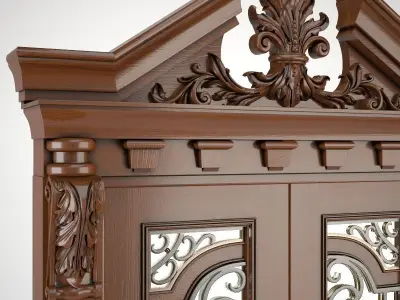 Carved door 3D print model 3D model