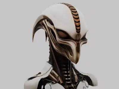 Alien Xenomorph Head Bust Low-poly 3D model