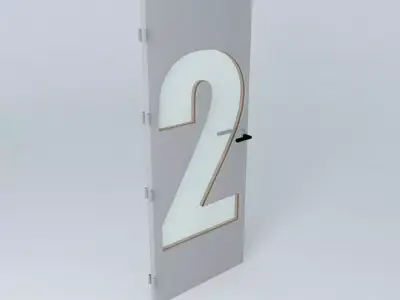 3D door, very detail with glass,  lock and hinger. Free 3D model