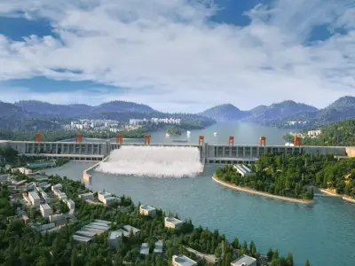 Three Gorges Dam  Three Gorges Hydroelectric Power Station 3D model