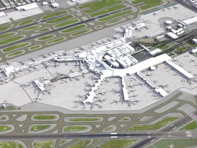 Miami - International Airport - MIA Low-poly 3D model