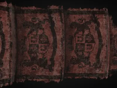 Old medieval Carpet PBR Game ready Low-poly 3D model