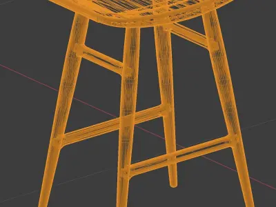 Freja Bar Stool SH750 Leather Seat Free 3D model