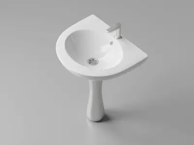 Sink Collection oblong bathtub Low-poly 3D model